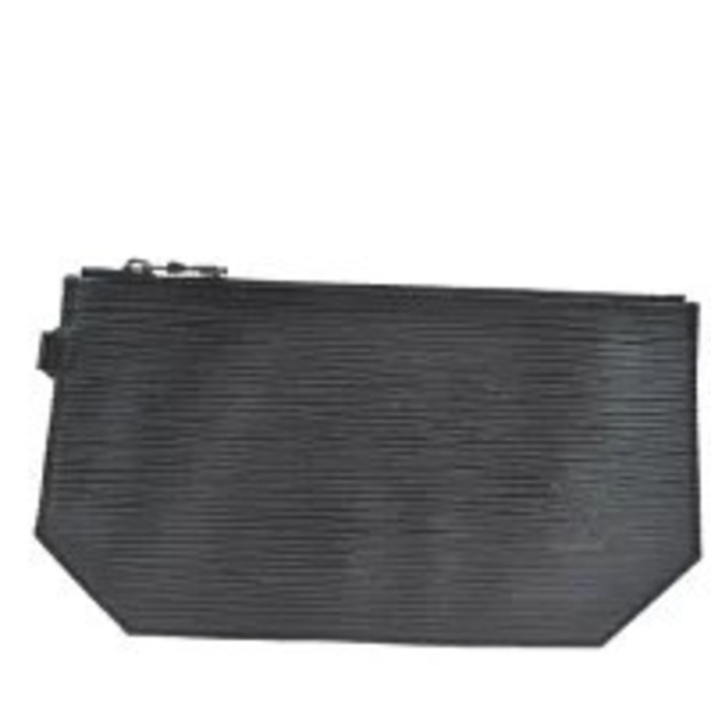 Louis Vuitton Sac Depaule bag attached Pouch Clutch Epi Noir Black leather